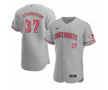 Men's Cincinnati Reds #37 Tyler Stephenson Grey Stitched MLB Flex Base Nike Jersey