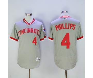 Men's Cincinnati Reds #4 Brandon Phillips Gray 2016 Flexbase Majestic Baseball Jersey