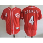 Men's Cincinnati Reds #4 Scooter Gennett Red Alternate Stitched MLB Majestic Flex Base Jersey