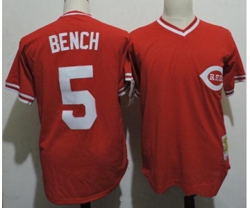 Men's Cincinnati Reds #5 Johnny Bench Retired Red Pullover Cooperstown Collection Cool Base Jersey