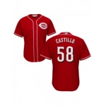 Men's Cincinnati Reds #58 Luis Castillo Authentic Red Alternate Cool Base Jersey