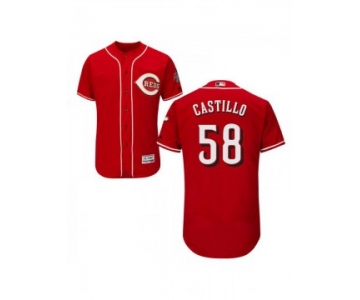 Men's Cincinnati Reds #58 Luis Castillo Authentic Red Alternate Flex Base Jersey