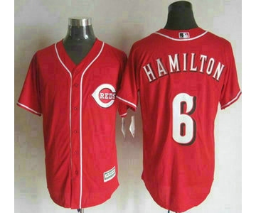 Men's Cincinnati Reds #6 Billy Hamilton Alternate Red 2015 MLB Cool Base Jersey