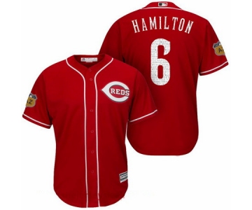 Men's Cincinnati Reds #6 Billy Hamilton Red 2017 Spring Training Stitched MLB Majestic Cool Base Jersey