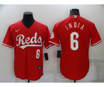 Men's Cincinnati Reds #6 Jonathan India Red Stitched MLB Cool Base Nike Jersey