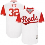 Men's Cincinnati Reds Stuart Turner Stu Majestic White 2017 Players Weekend Authentic Jersey