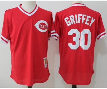 Mitchell And Ness Reds #30 Ken Griffey Red Throwback Stitched MLB Jersey