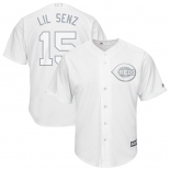 Reds #15 Nick Senzel White Lil Senz Players Weekend Cool Base Stitched Baseball Jersey