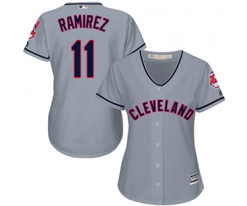 Indians #11 Jose Ramirez Grey Road Women's Stitched Baseball Jersey