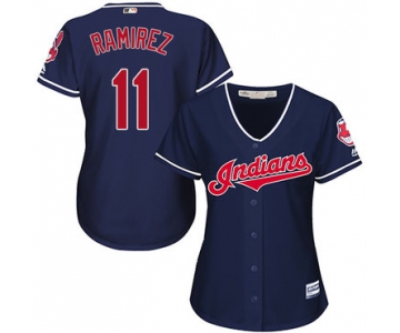 Indians #11 Jose Ramirez Navy Blue Alternate Women's Stitched Baseball Jersey