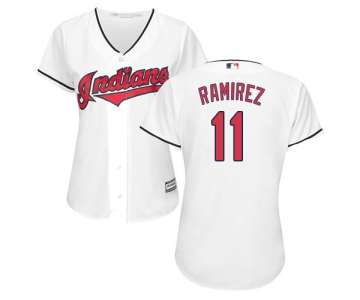 Indians #11 Jose Ramirez White Home Women's Stitched Baseball Jersey