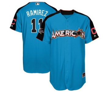 Men's American League Cleveland Indians #11 Jose Ramirez Majestic Blue 2017 MLB All-Star Game Home Run Derby Player Jersey