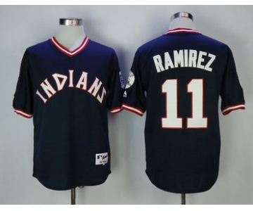 Men's Cleveland Indians #11 Jose Ramirez Navy Turn Back the Clock Jersey