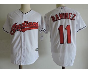 Men's Cleveland Indians #11 Jose Ramirez White Cool Base Jersey