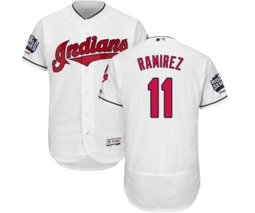 Men's Cleveland Indians #11 Jose Ramirez White Flexbase Authentic Collection 2016 World Series Bound Stitched MLB Jersey