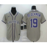 Men's Colorado Rockies #19 Charlie Blackmon Gray Stitched MLB Cool Base Nike Jersey