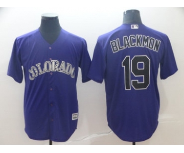 Men's Colorado Rockies 19 Charlie Blackmon Purple Cool Base Jersey