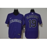 Men's Colorado Rockies #19 Charlie Blackmon Purple Stitched MLB Flex Base Nike Jersey