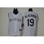 Men's Colorado Rockies #19 Charlie Blackmon White 2020 Cool and Refreshing Sleeveless Fan Stitched MLB Nike Jersey
