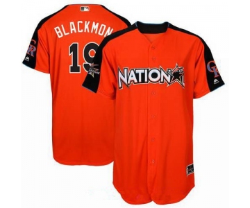 Men's National League Colorado Rockies #19 Charlie Blackmon Majestic Orange 2017 MLB All-Star Game Home Run Derby Player Jersey