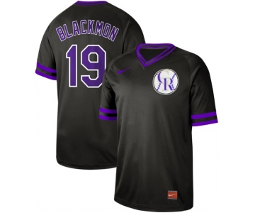 Rockies #19 Charlie Blackmon Black Authentic Cooperstown Collection Stitched Baseball Jersey