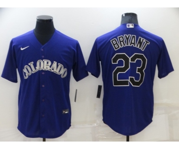 Men's Colorado Rockies #23 Kris Bryant Purple Stitched MLB Cool Base Nike Jersey