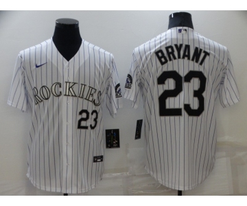 Men's Colorado Rockies #23 Kris Bryant White Stitched MLB Cool Base Nike Jersey