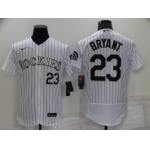 Men's Colorado Rockies #23 Kris Bryant White Stitched MLB Flex Base Nike Jersey