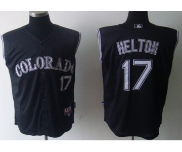 Colorado Rockies #17 Todd Helton Black Sleeveless Jersey