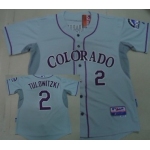 Colorado Rockies #2 Troy Tulowitzki Gray Jersey