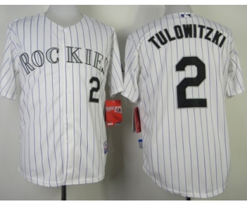 Colorado Rockies #2 Troy Tulowitzki White Jersey