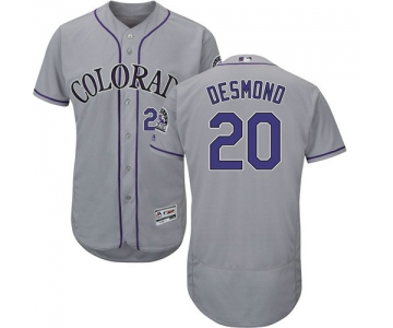 Colorado Rockies 20 Ian Desmond Grey Flexbase Authentic Collection Stitched Baseball Jersey