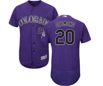 Colorado Rockies 20 Ian Desmond Purple Flexbase Authentic Collection Stitched Baseball Jersey