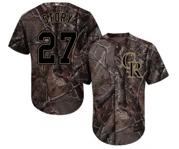 Colorado Rockies #27 Trevor Story Camo Realtree Collection Cool Base Stitched MLB Jersey