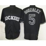 Colorado Rockies #5 Carlos Gonzalez Black Fashion Jersey