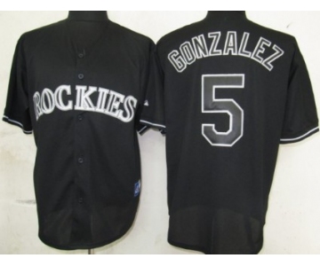 Colorado Rockies #5 Carlos Gonzalez Black Fashion Jersey