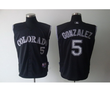 Colorado Rockies #5 Carlos Gonzalez Black Sleeveless Jersey