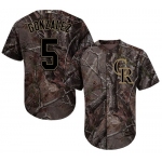 Colorado Rockies #5 Carlos Gonzalez Camo Realtree Collection Cool Base Stitched MLB Jersey