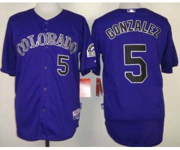 Colorado Rockies #5 Carlos Gonzalez Purple Jersey