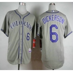 Colorado Rockies #6 Corey Dickerson Gray Jersey