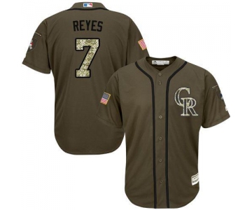 Colorado Rockies #7 Jose Reyes Green Salute to Service Stitched MLB Jersey