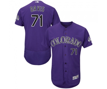 Colorado Rockies #71 Wade Davis Purple Flexbase Authentic Collection Stitched MLB Jersey