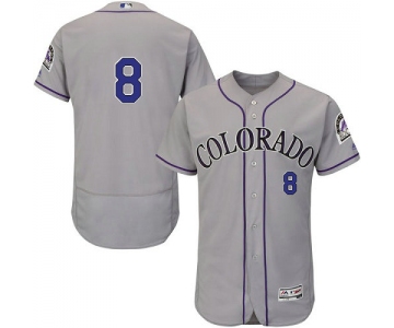 Colorado Rockies 8 Gerardo Parra Grey Flexbase Authentic Collection Stitched Baseball Jersey