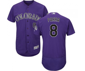 Colorado Rockies 8 Gerardo Parra Purple Flexbase Authentic Collection Stitched Baseball Jersey