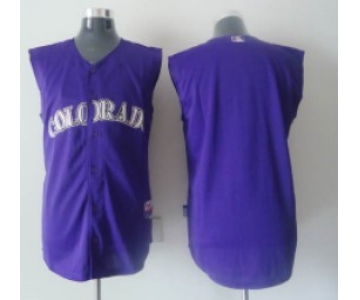 Colorado Rockies Blank Purple Sleeveless Jersey