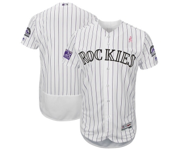 Colorado Rockies Blank White 2018 Mother's Day Flexbase Jersey