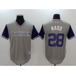 Men Colorado Rockies 28 Nado Gray Game Legend Edition MLB Jersey