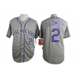 Men's Colorado Rockies #2 Troy Tulowitzki Gray Jersey