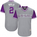 Men's Colorado Rockies Alexi Amarista Ninja Majestic Gray 2017 Players Weekend Authentic Jersey