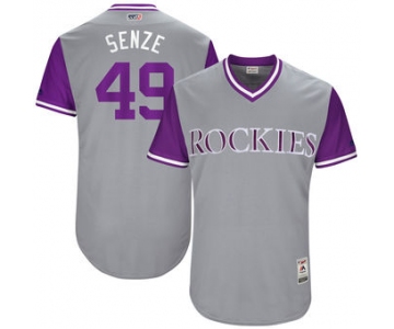 Men's Colorado Rockies Antonio Senzatela Senze Majestic Gray 2017 Players Weekend Authentic Jersey